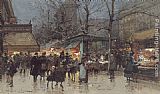 Eugene Galien-Laloue The Grands Boulevards, Paris painting